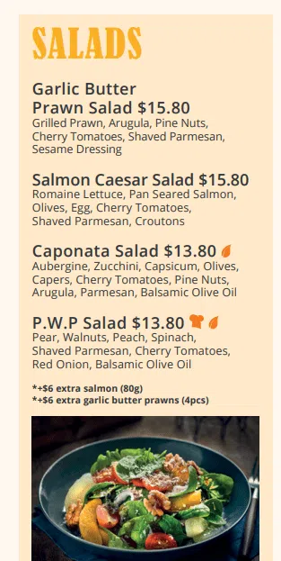 Ambush Salads Menu 2024