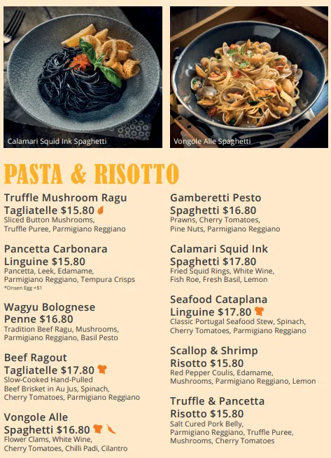 Ambush Singapore Menu – Pasta And Risotto 2024