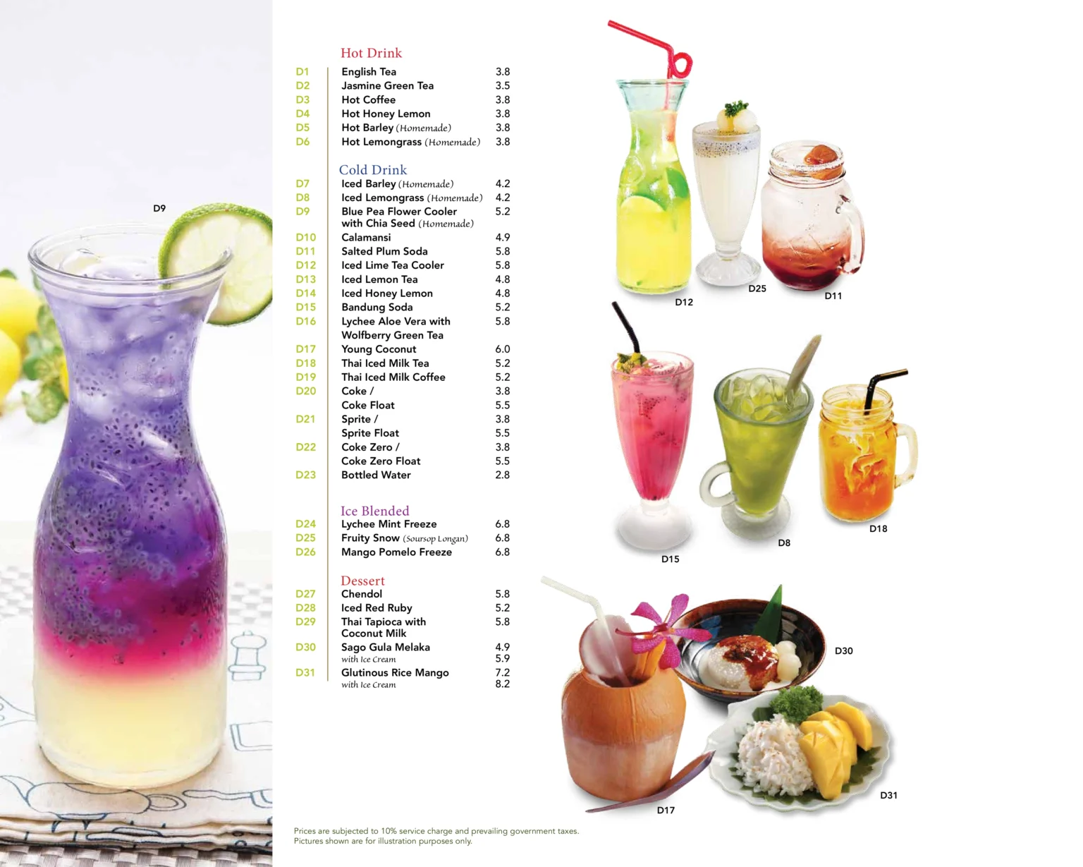 BALI THAI BEVERAGES MENU