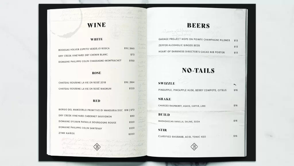 Barbary Coast Wine And Beers Menu 2024