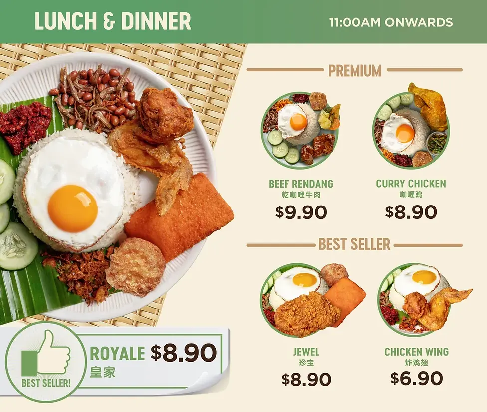 CRAVE NASI LEMAK LUNCH & DINNER MENU 2024