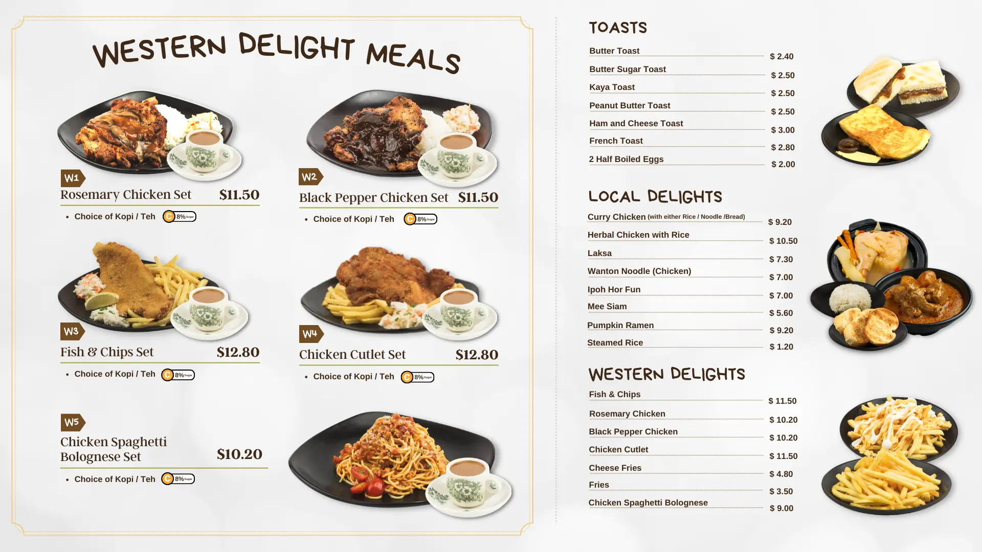 Coffee Hive Singapore Local Delights Menu 2024