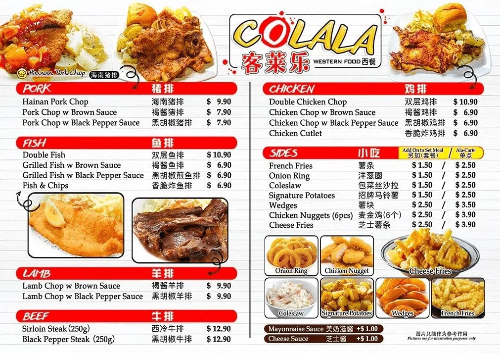 Colala Western Food Whole  Menu 2024