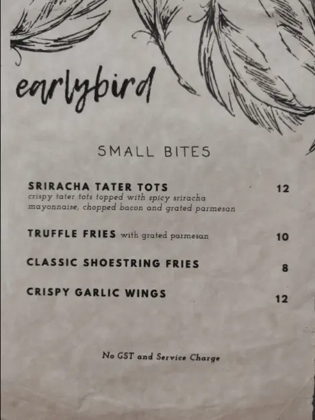 Earlybird Coffee Menu Price 2024