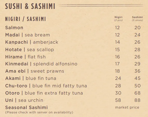 Fat Cow Sushi And Sashimi Menu 2024