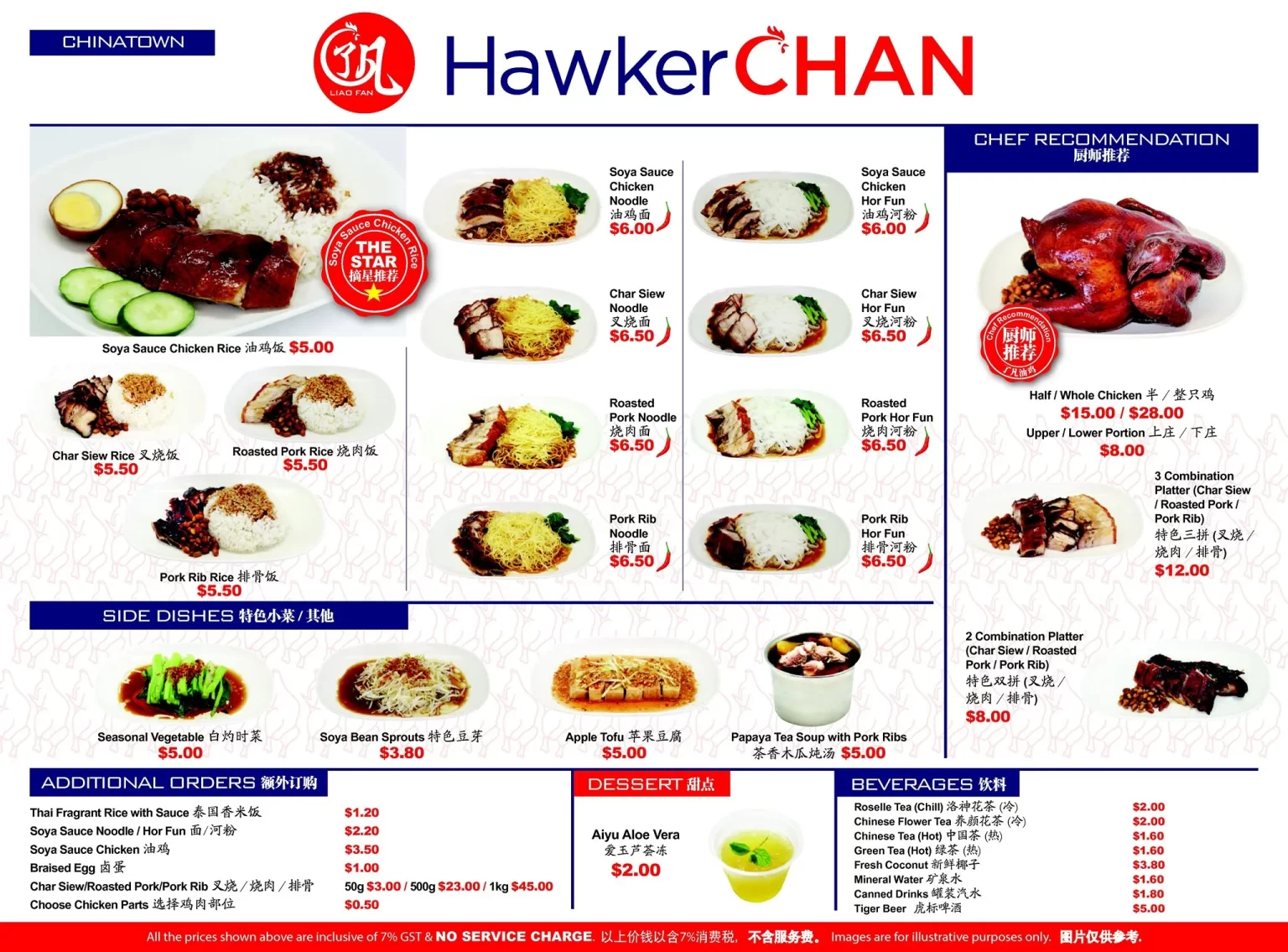 HAWKER CHAN SET MEALS MENU PRICES 2024