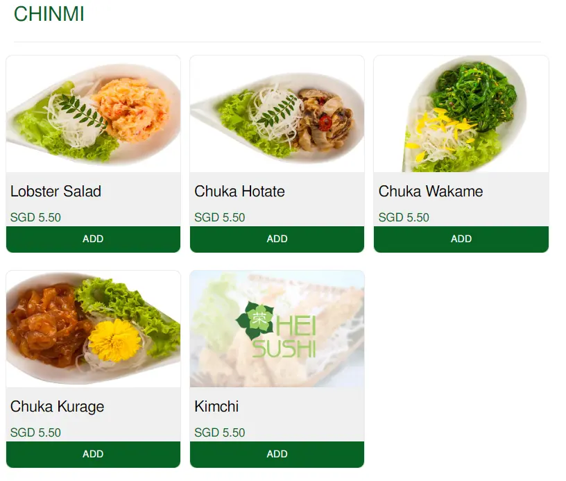 HEI SUSHI CHINMI MENU PRICES 2024