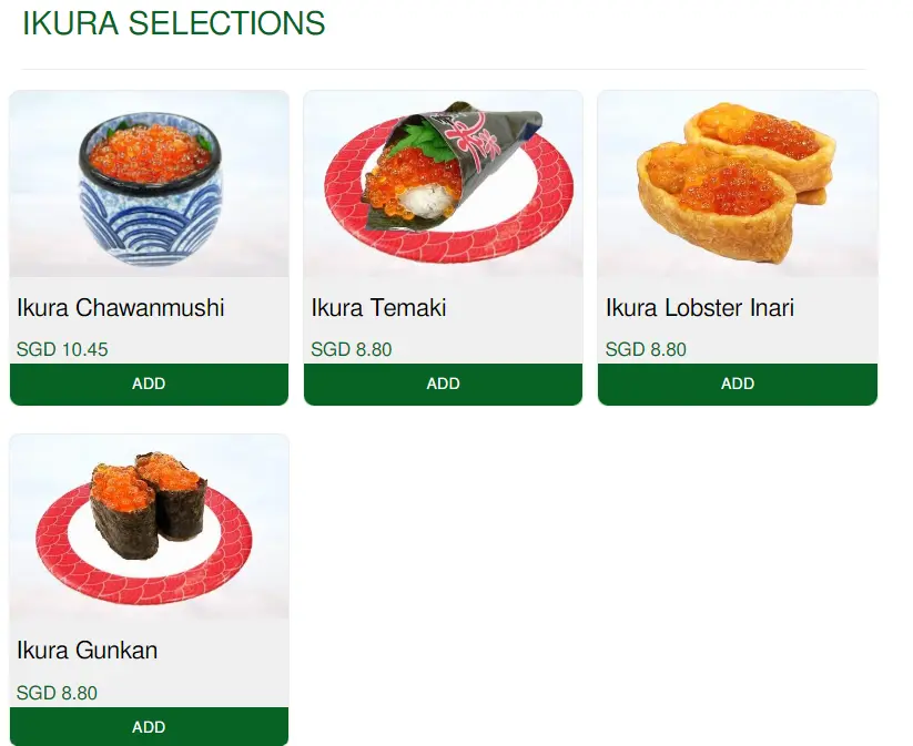 HEI SUSHI IKURA SERIES MENU WITH PRICE 2024