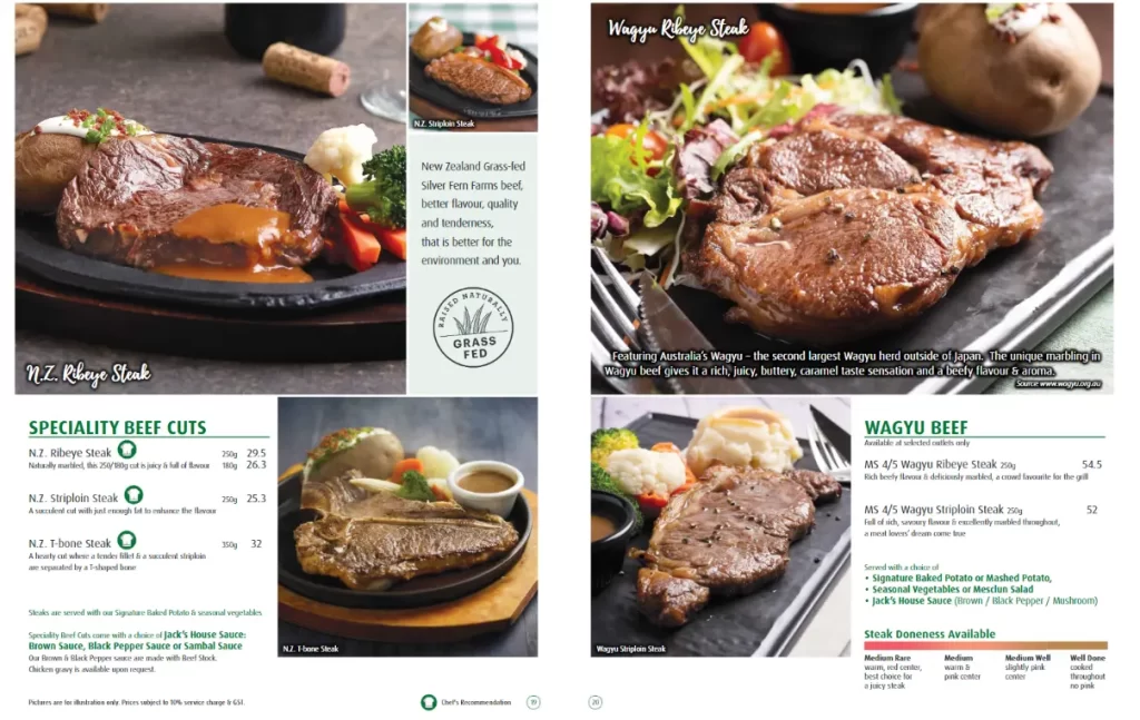 JACK’S PLACE BEEF MENU PRICES 2024