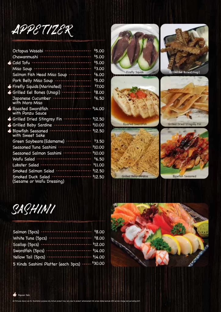 KANPAI APPETIZERS MENU 2024