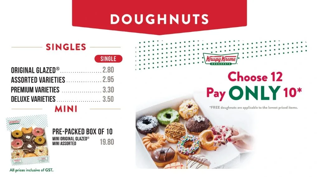 KISPY KREME ASSORTED DOUGHNUTS MENU