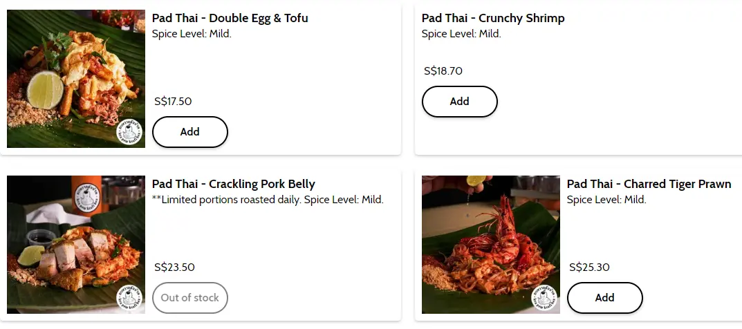 KRAPOW PAD THAI MENU WITH PRICES 2024