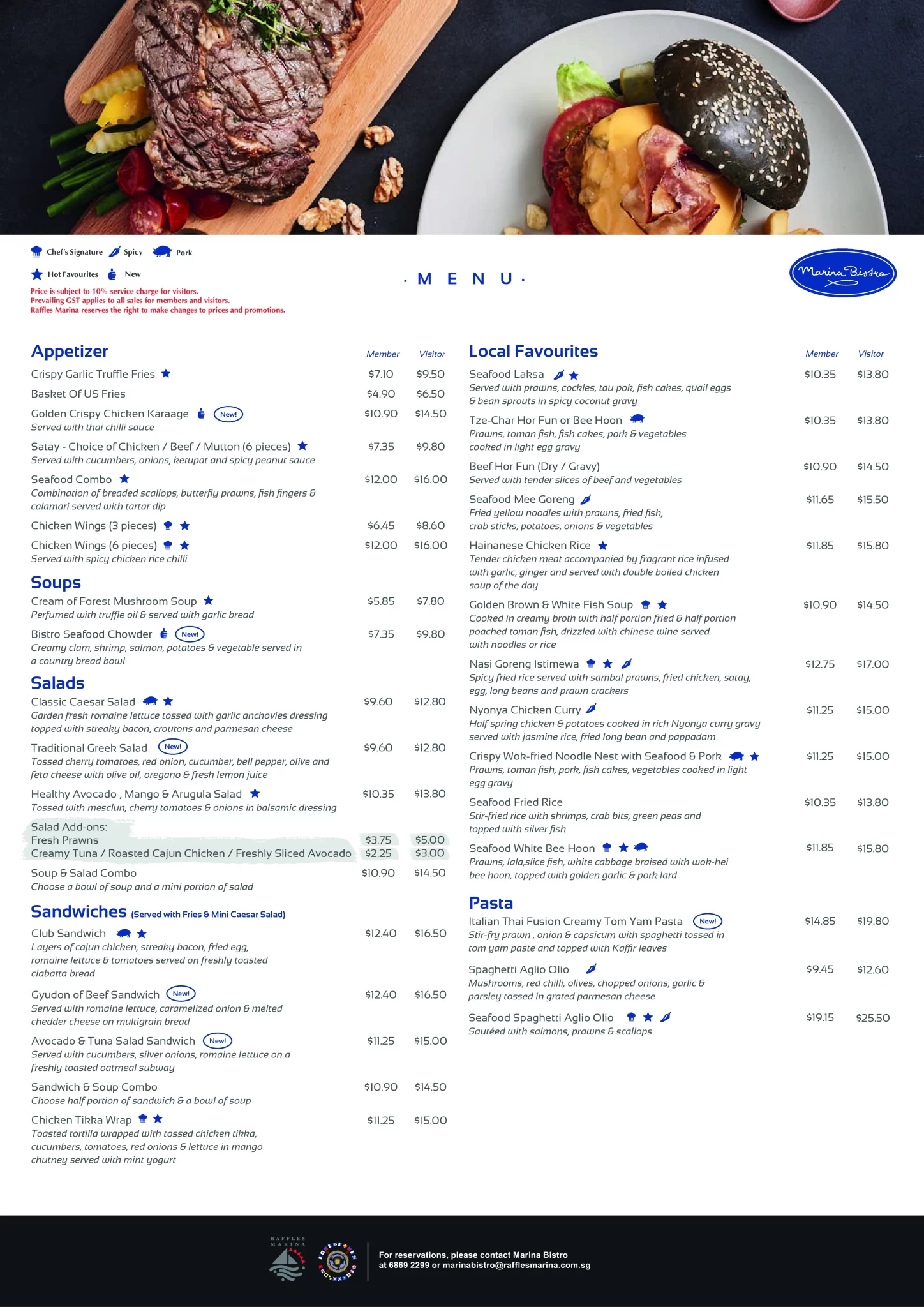 Marina Bistro – Salads Menu 2024