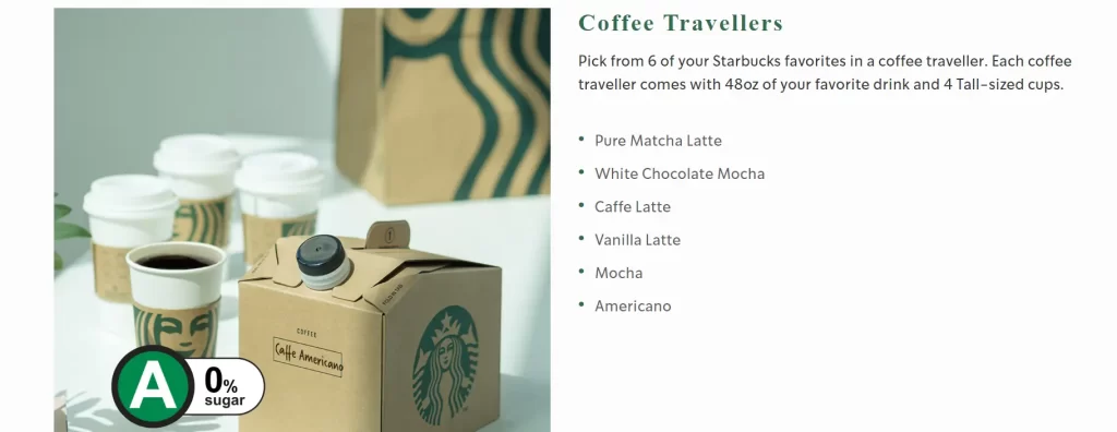 STARBUCKS COFFEE TRAVELLERS MENU PRICES 2024