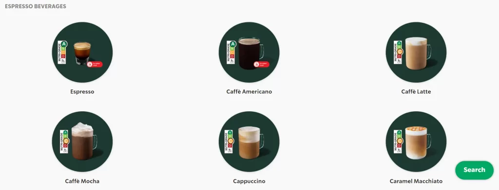 STARBUCKS ESPRESSO MENU PRICES 2024