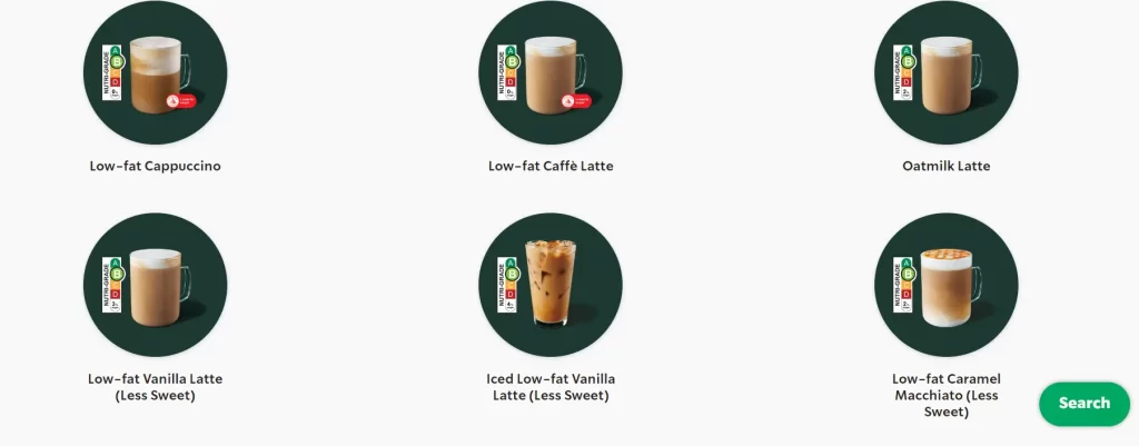 STARBUCKS POPULAR MENU WITH PRICES 2024