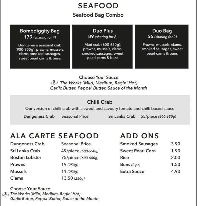 THE BOILER SEAFOOD MENU PRICES 2024