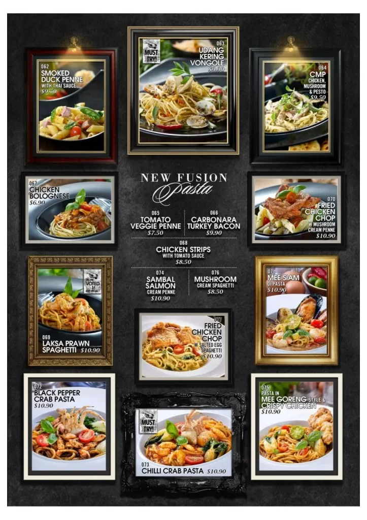 Tenderfresh Xpress Singapore Pasta Menu 2024