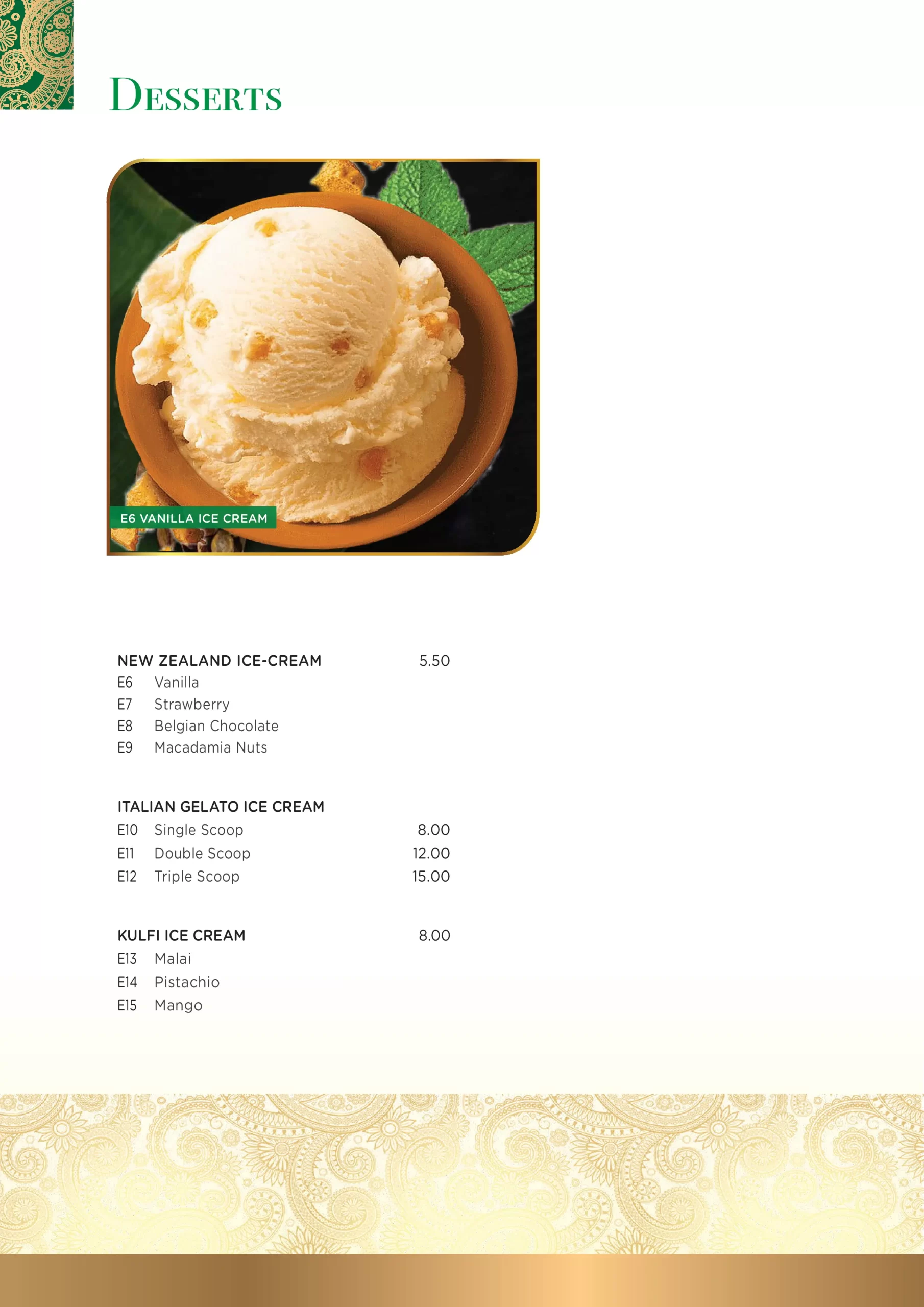 Banana Leaf Apolo Desserts Menu 2024