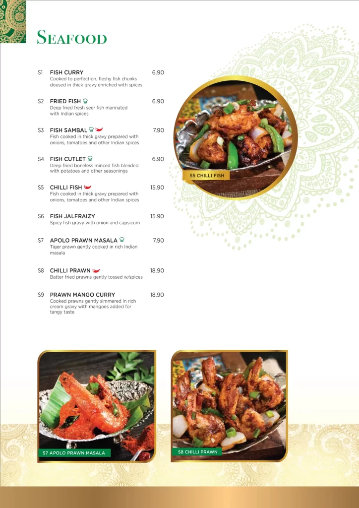 Banana Leaf Apolo Seafood Menu 2024