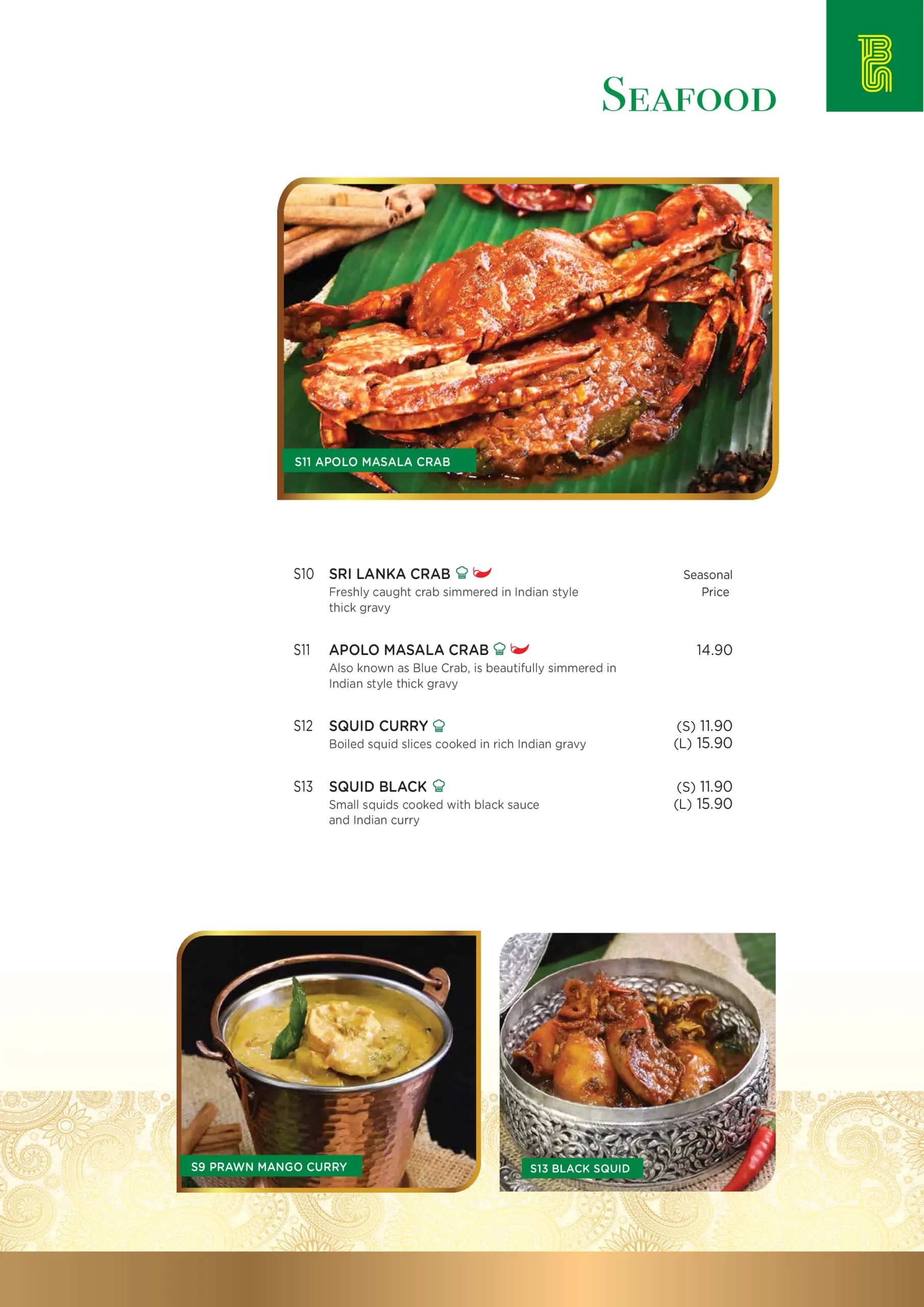 Banana Leaf Apolo Seafood Menu 2024