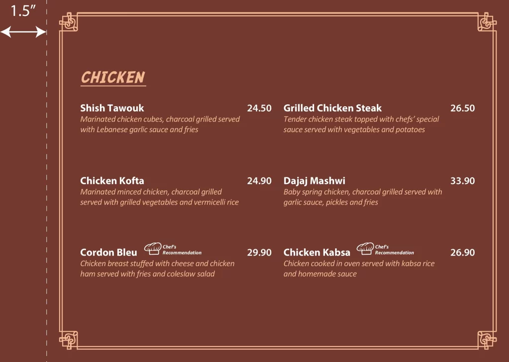 Byblos Grill Chicken Menu 2024