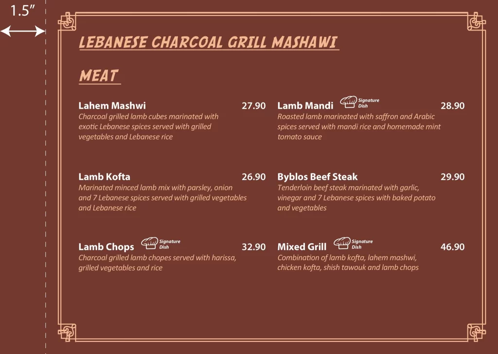 Byblos Grill Mashawi Menu 2024