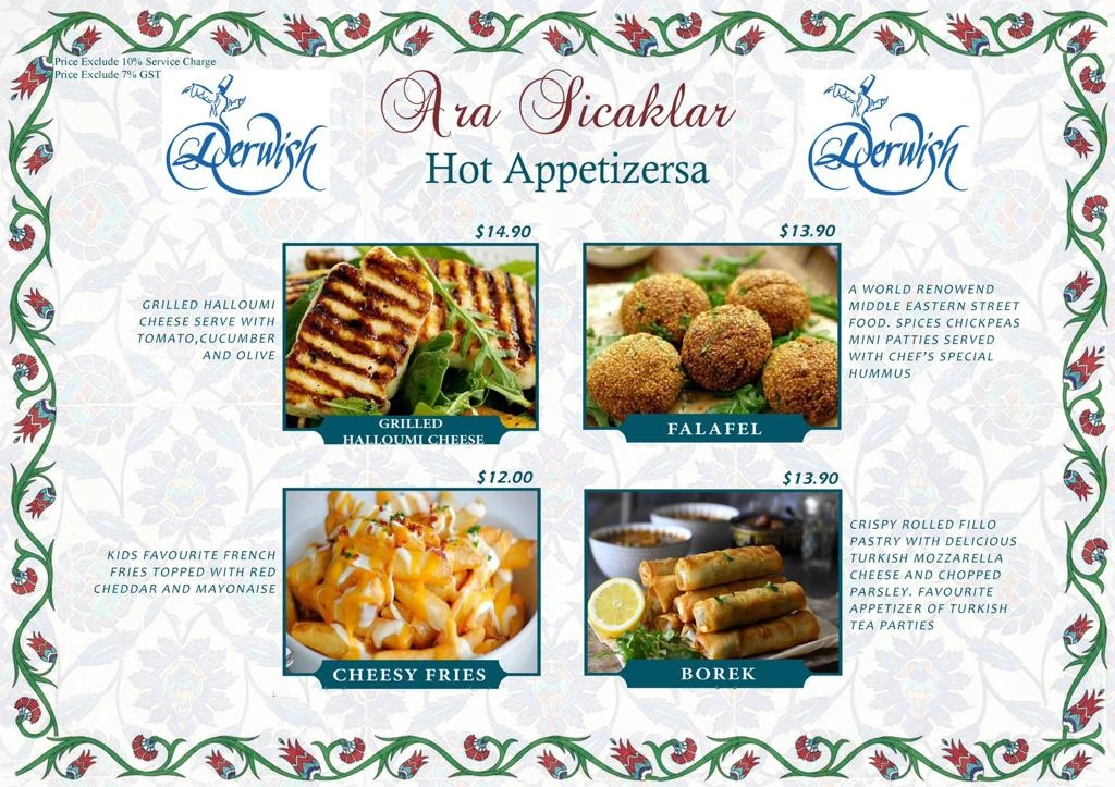 Derwish Appetizers Menu 2024 updated