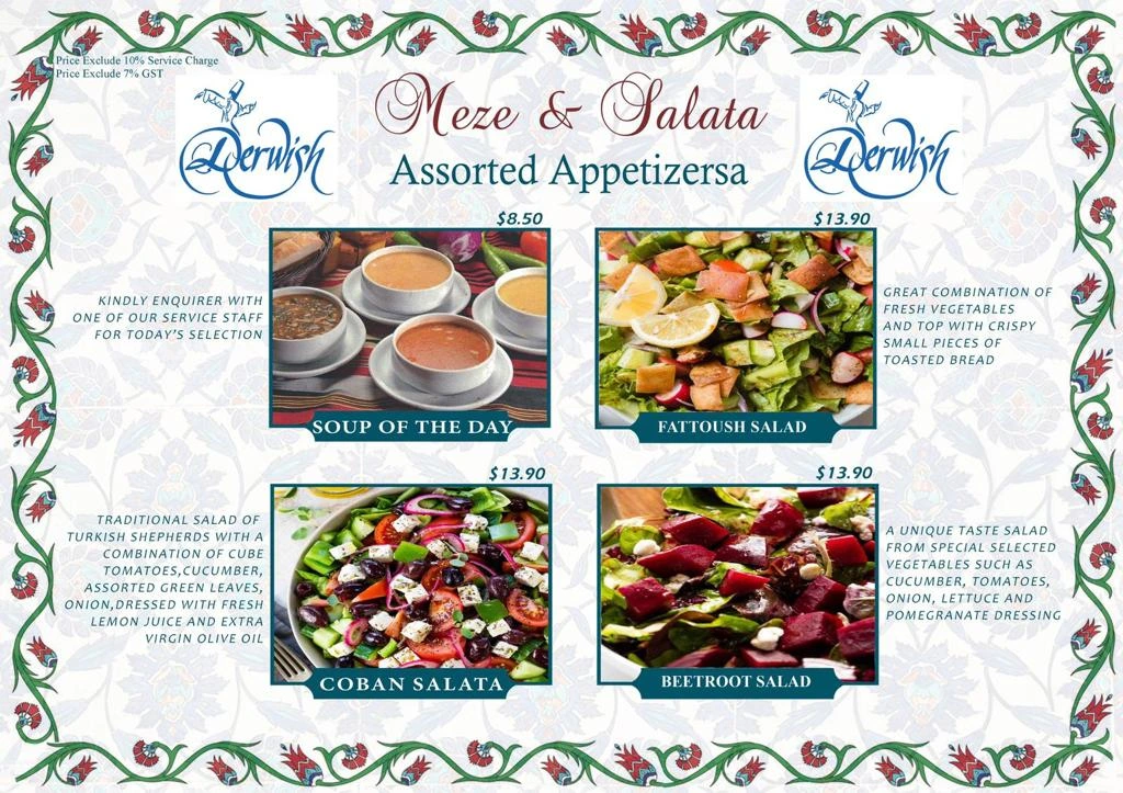 Derwish Appetizers Menu updated 2024