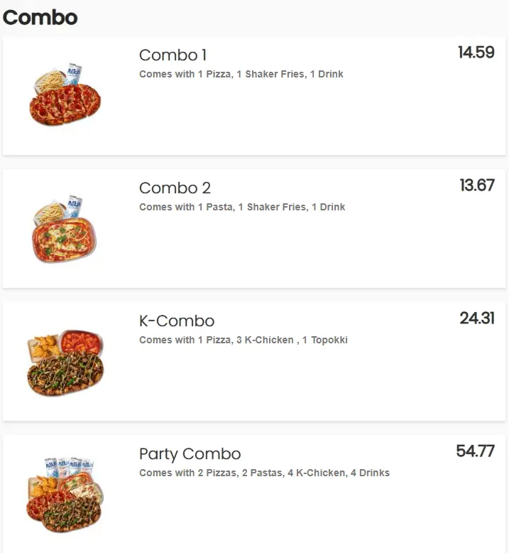 GOPIZZA COMBO MENU WITH PRICES 2024