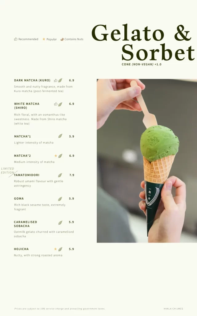 HVALA GELATO & SORBET MENU PRICES 2024