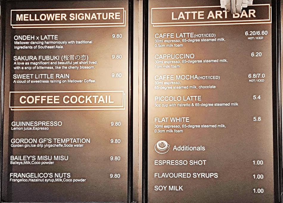 Mellower Coffee Black Coffee Menu 2024