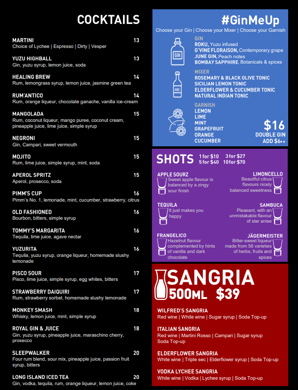 Three Buns Quayside Menu