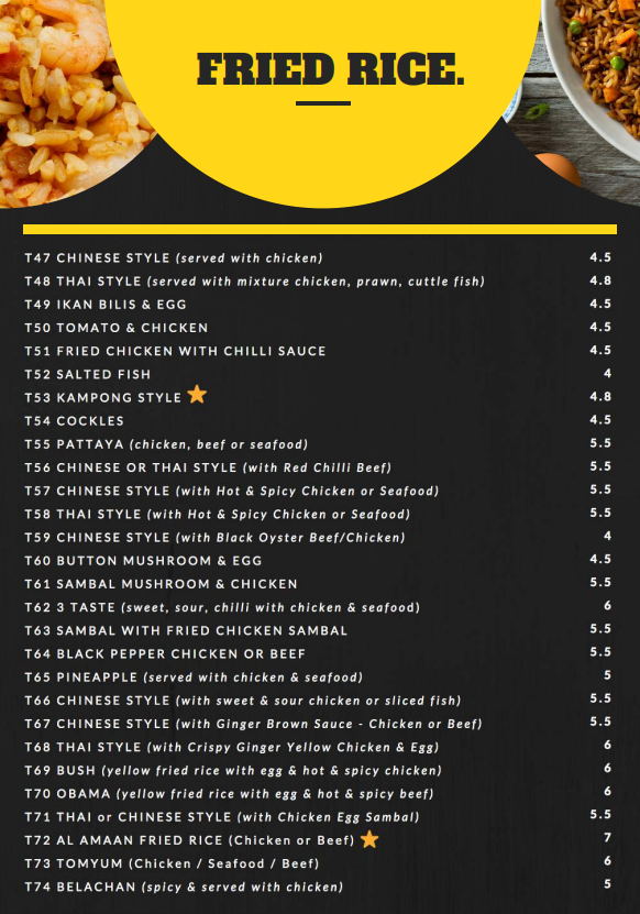 Al Amaan Menu