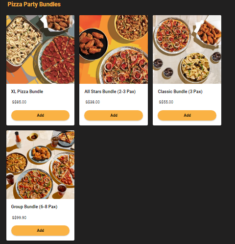 Yellow Cab Pizza Menu