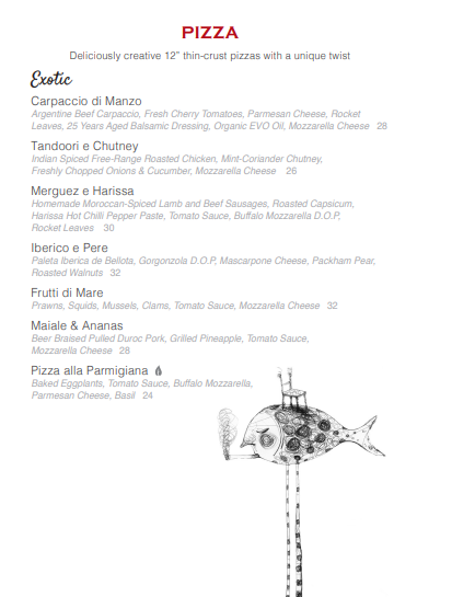 Ricciotti menu