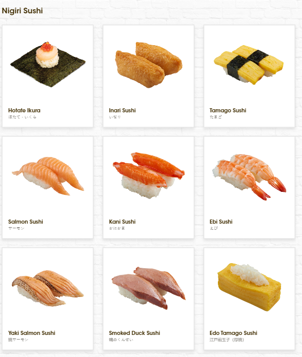 Genki Sushi Menu