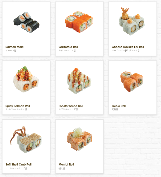 Genki Sushi Menu