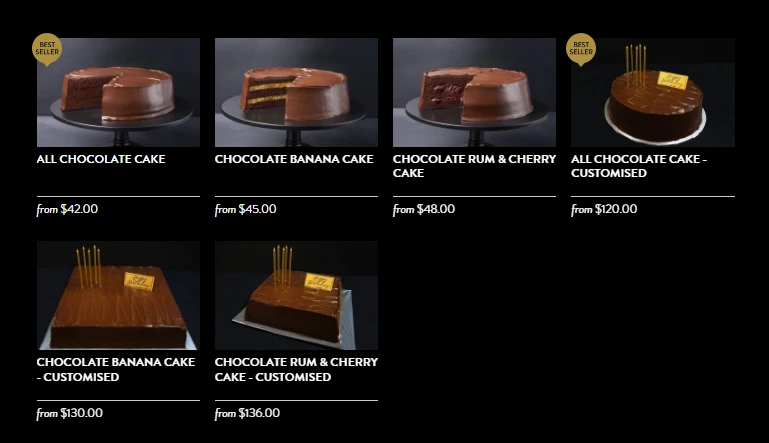 Awfully Chocolate Menu