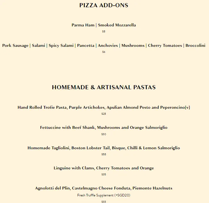 Amo Restaurant Menu