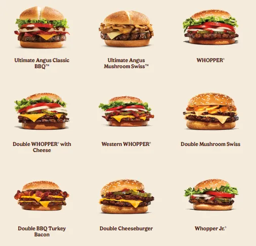 Burger King Menu