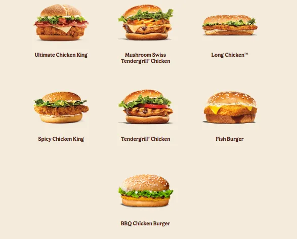 Burger King Menu