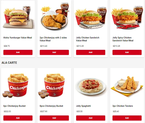  Jollibee Menu