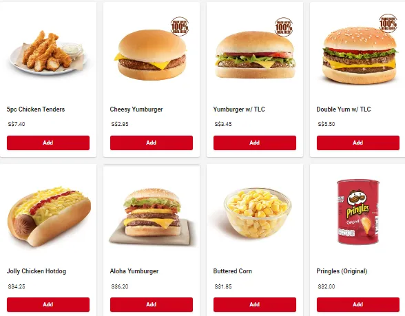  Jollibee Menu