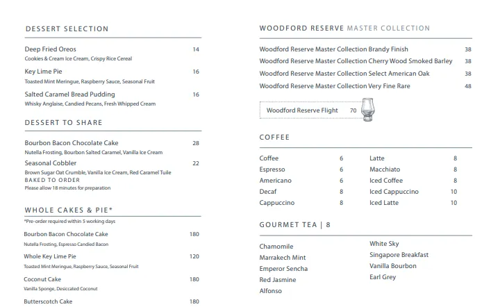 Yardbird Menu