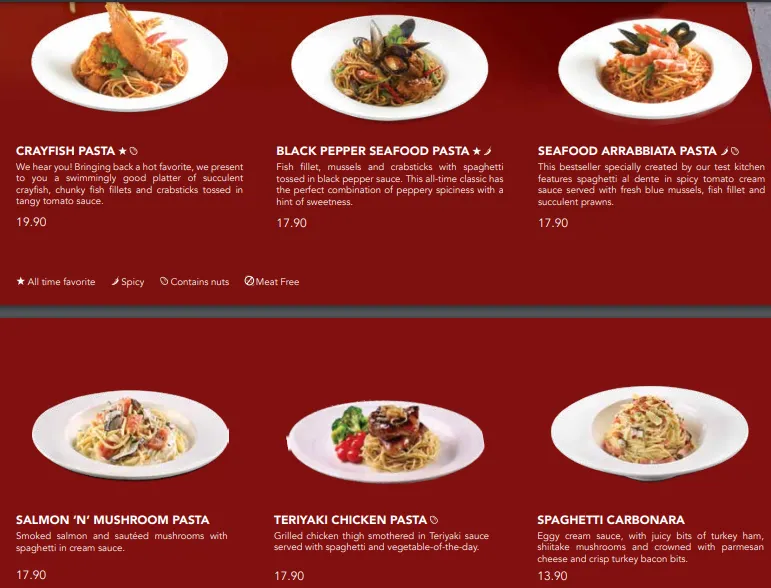 Swensens Menu