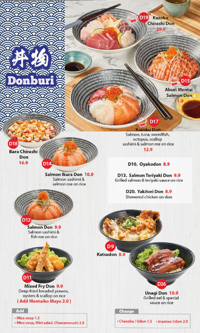 Kazoku Japanese Cuisine Menu