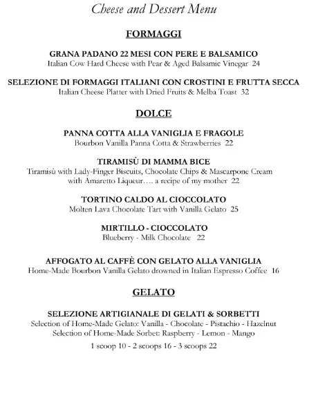 Garibaldi Menu