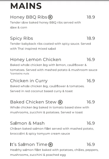 Refuel Cafe Menu