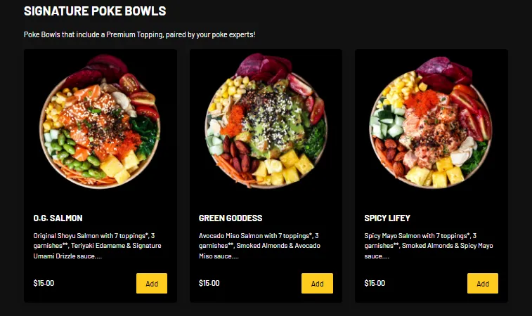 Poke Theory Menu